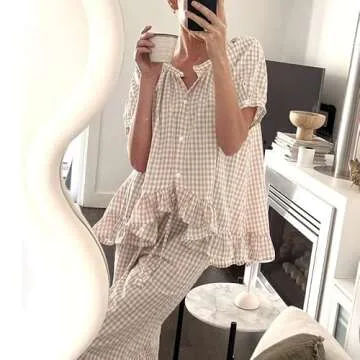 Comfortable Argeousgor Women Plaid Pajama Set for Style