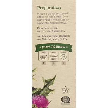 Alvita Organic Herbal Tea Bags, Milk Thistle, 24 Count
