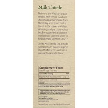 Alvita Organic Herbal Tea Bags, Milk Thistle, 24 Count