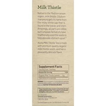 Alvita Organic Herbal Tea Bags, Milk Thistle, 24 Count