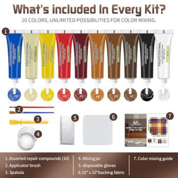 Laxmorph Leather Repair Kit for Furniture, Leather Vinyl Repair Kit for Car Interior,Couch, Jacket, ...