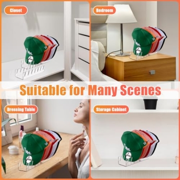 Sloworld Hat Stand for Baseball Caps, 2-Pc Acrylic Organizer