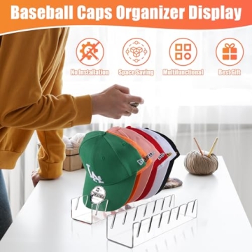 Sloworld Hat Stand for Baseball Caps, 2-Pc Acrylic Organizer