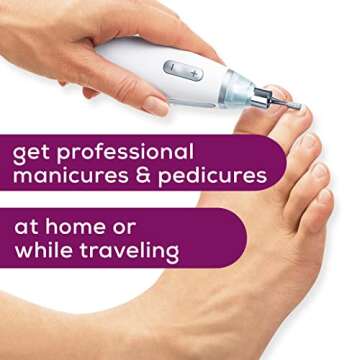 Beurer MP62 Professional Nail Drill Kit, Portable Electric File Machine with 10 Attachments & 10 Sanding Bands, Efile Dremel for Acrylic Gel Manicure and Pedicure, LED Light, with Storage Case, MP62