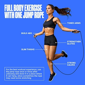 Durable SPORTBIT Adjustable Jump Rope for Fitness and Workout