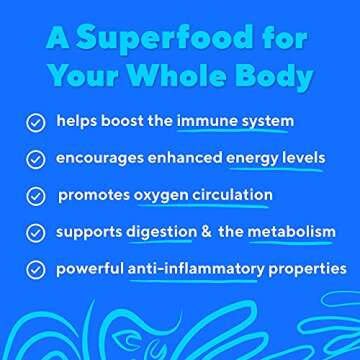 Organic Blue Spirulina Powder – 100% Pure Superfood Supplement from Blue Green Algae Powder for Na...