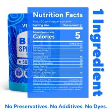 Organic Blue Spirulina Powder – 100% Pure Superfood Supplement from Blue Green Algae Powder for Natural Food Coloring, Smoothie & Protein Drink, Vegan & USDA Certified Organic by Nuvälsa, 30 Servings