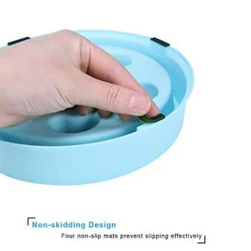 UPSKY Slow Feeder Dog Bowl No Choking Slow Feeder Bloat Stop Dog Food Water Bowl with Funny Pattern for Small and Medium Dogs (12-61 lbs)