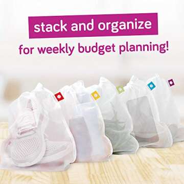 Reusable Produce Bags, Washable Mesh Bags for Fruits and Vegetables, Set of 10 - Flip and Tumble