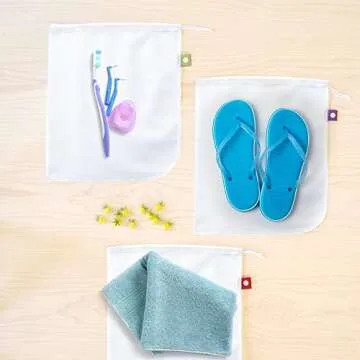 Reusable Produce Bags, Washable Mesh Bags for Fruits and Vegetables, Set of 10 - Flip and Tumble