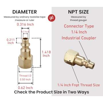 T TANYA HARDWARE Air Hose Fittings & Air Coupler Plug Kit