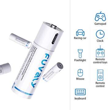 FUVALY Fast Charging USB Rechargeable AA Batteries (4 Pack)