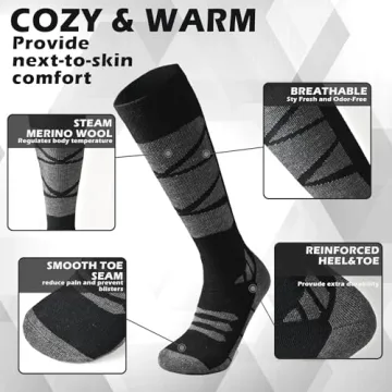 IRAMY Merino Wool Thermal Socks for Winter Warmth