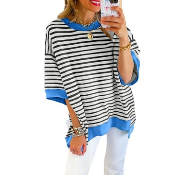 SHEWIN Women’s Trendy Oversized Summer Tops - Stylish Comfort