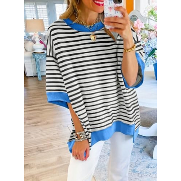SHEWIN Women’s Trendy Oversized Summer Tops - Stylish Comfort