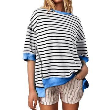 SHEWIN Women’s Trendy Oversized Summer Tops - Stylish Comfort