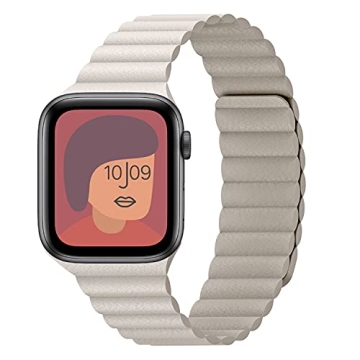 INI Compatible with Apple Watch Band 49mm 46mm 45mm 44mm 42mm 41mm 40mm 38mm - Adjustable Leather St...