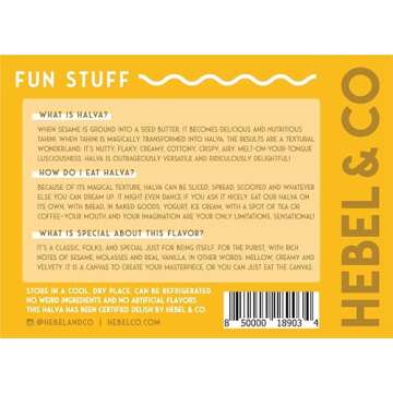 HEBEL & CO Vanilla Halva - 8 oz | Certified USDA Organic, Gluten Free, Kosher & Vegan