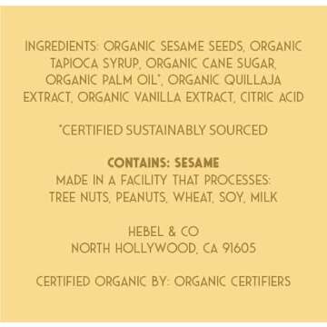 HEBEL & CO Vanilla Halva - 8 oz | Certified USDA Organic, Gluten Free, Kosher & Vegan