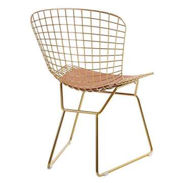 Elegant HOMEFUN Modern Dining Gold Wire Chair Set
