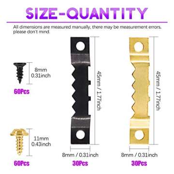 Swpeet 415Pcs Picture Hangers Kit with Screws, Heavy Duty Assorted Picture Hangers Assortment Kit fo...