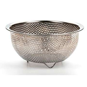 RSVP International Endurance Kitchen Collection Colander Strainer, Berry, Pierced Stainless Steel