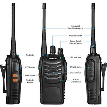 Baofeng Walkie Talkies bf-888s Two-Way Radios Long Range Rechargeable Interphone for Adults Professional Handheld UHF Communicator 6 Pack Walky Talky Set with Earpiece,Li-ion Battery and Charger