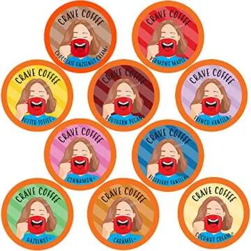 Crave Beverages Flavored Coffee Pods Sampler, Compatible with 2.0 K-Cup Brewers, Assorted Variety Pa...