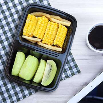 Enther Meal Prep Containers [20 Pack] 2 Compartment with Lids, Food Storage Bento Box | BPA Free | S...