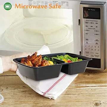 Enther Meal Prep Containers [20 Pack] 2 Compartment with Lids, Food Storage Bento Box | BPA Free | Stackable | Reusable Lunch Boxes, Microwave/Dishwasher/Freezer Safe, Portion Control (32 oz)