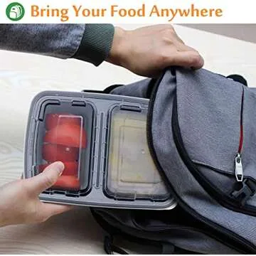 Enther Meal Prep Containers [20 Pack] 2 Compartment with Lids, Food Storage Bento Box | BPA Free | Stackable | Reusable Lunch Boxes, Microwave/Dishwasher/Freezer Safe, Portion Control (32 oz)