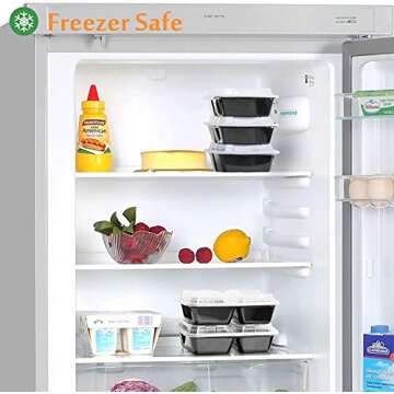 Enther Meal Prep Containers [20 Pack] 2 Compartment with Lids, Food Storage Bento Box | BPA Free | Stackable | Reusable Lunch Boxes, Microwave/Dishwasher/Freezer Safe, Portion Control (32 oz)