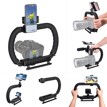 3-Shoe DSLR/Mirrorless/Action Camera Stabilizer Rig – Perfect for Vlogging and Filmmaking
