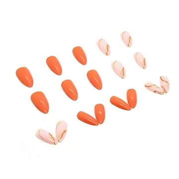 RikView Almond Press on Nails - Stylish Fake Nails Set