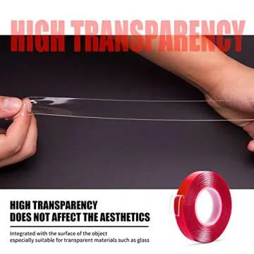 Maxwel Manufacturing Double Sided Tape Heavy Duty - 1/2" 10' Transparent Strong Adhesive Removable Double Sided Mounting Tape for Home Decor,Wall Decor,Room Decor,Office Decor(Pack of 1 Roll)