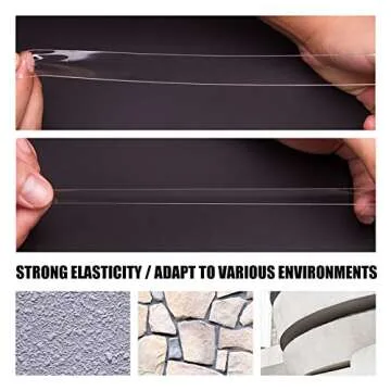 Maxwel Manufacturing Double Sided Tape Heavy Duty - 1/2" 10' Transparent Strong Adhesive Removable Double Sided Mounting Tape for Home Decor,Wall Decor,Room Decor,Office Decor(Pack of 1 Roll)