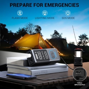 AVAPOW AP18 Tire Inflator Portable Air Compressor, 300% Faster 150 PSI Cordless Air Pump with Tire Pressure Gauge, 3.7″ Dual LCD Screen, Auto-Shuts Off Tire Pump for Car, Motorcycle, Bicycle, Balls