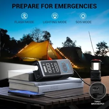 AVAPOW AP18 Tire Inflator Portable Air Compressor, 300% Faster 150 PSI Cordless Air Pump with Tire Pressure Gauge, 3.7″ Dual LCD Screen, Auto-Shuts Off Tire Pump for Car, Motorcycle, Bicycle, Balls