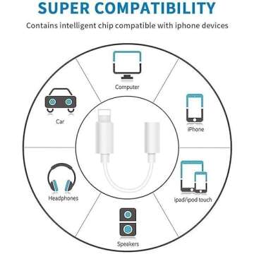 2 Pack Headphones Adapter, Lightning to 3.5 mm Headphone/Earphone Jack Audio Aux Adapter Dongle Compatible with iPhone 14 13 12 11 Pro XR XS Max X 8 7 6s Plus