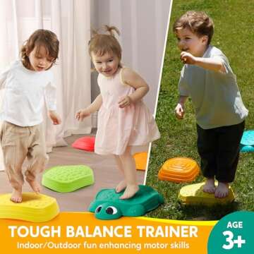 JOYIN 5 Pcs Turtle Balance Stepping Stones, Kids Turtle Path Jumping Stones, Toddler Obstacle Course...