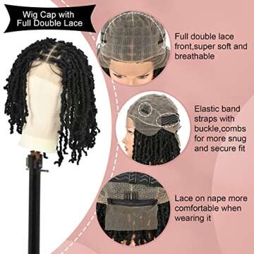 Kalyss 12" Faux Locs Braided Lace Front Wig for Women