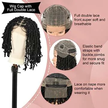 Kalyss 12" Faux Locs Braided Lace Front Wig for Women