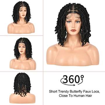 Kalyss 12" Faux Locs Braided Lace Front Wig for Women