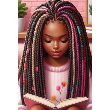 Celai West - Black Girl Journaling Notebook, Reading, 6" x 9", 100 lined pages