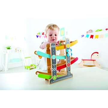 Hape Oddler Toys Wooden Race Track for Toddlers