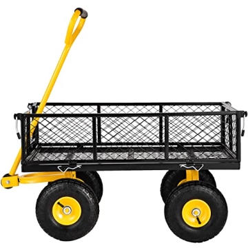 VEVOR 900 lbs Steel Garden Cart Heavy-Duty Removable Sides