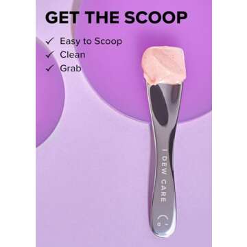 I DEW CARE Skincare Multi-functional Applicator - Get The Scoop | Stainless Steel Makeup Spatula Spo...