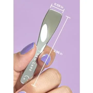 I DEW CARE Skincare Multi-functional Applicator - Get The Scoop | Stainless Steel Makeup Spatula Spoon, Beauty Mini Spoon Tool for Cream, Lip Balm, Wash-Off Masks, Mixing, Depuffing