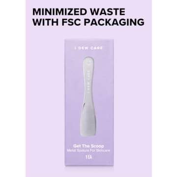 I DEW CARE Skincare Multi-functional Applicator - Get The Scoop | Stainless Steel Makeup Spatula Spoon, Beauty Mini Spoon Tool for Cream, Lip Balm, Wash-Off Masks, Mixing, Depuffing