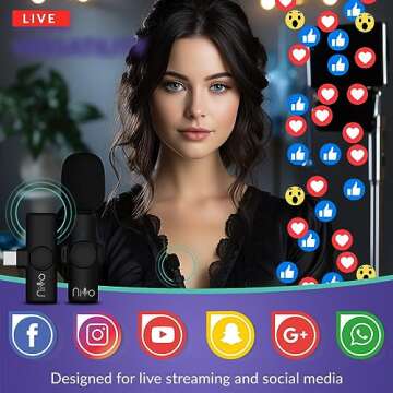 NiYo USB-C Lapel Microphone: Elite Audio Quality for Content Creators, Podcasters & Tech Enthusiasts, Video Recording, Reels, Shorts, YouTube, Vlog, TikTok & More (Pink (2 Mics 1 Receiver))